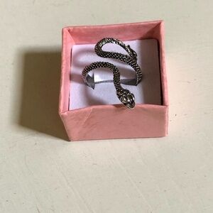New Trendy Bohemian Serpent Snake Ring Gunmetal Silver Antique Silver